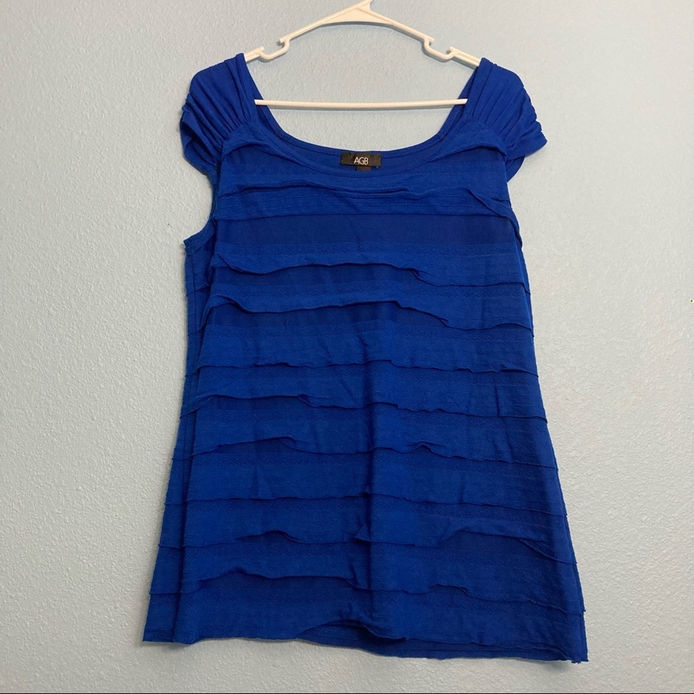 AGB Blue Tee - Layered Detail - Size Large